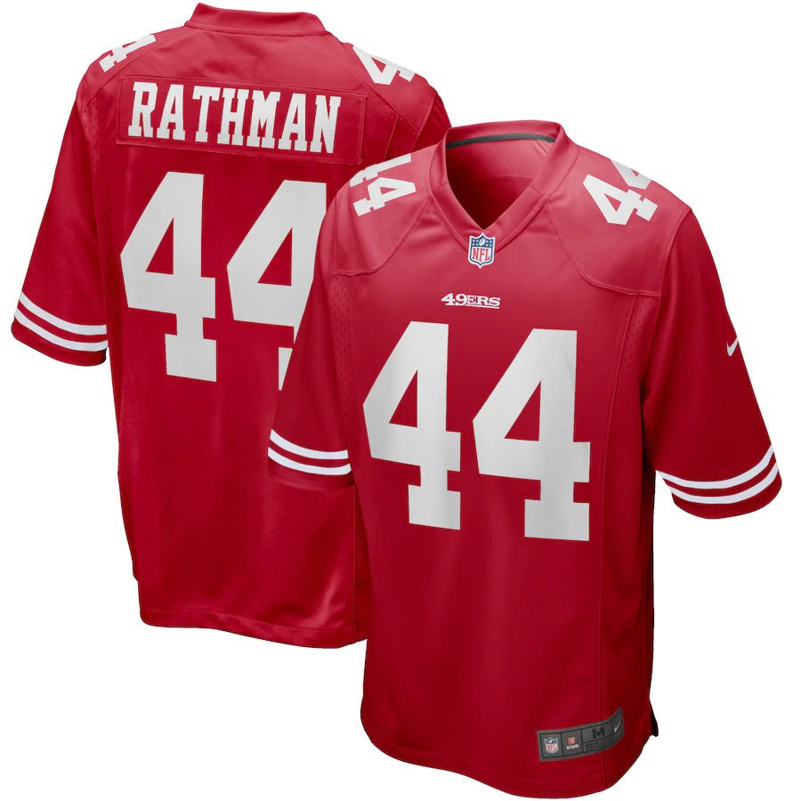 Men San Francisco 49ers #44 Tom Rathman Nike Scarlet Game Retired Player NFL Jersey